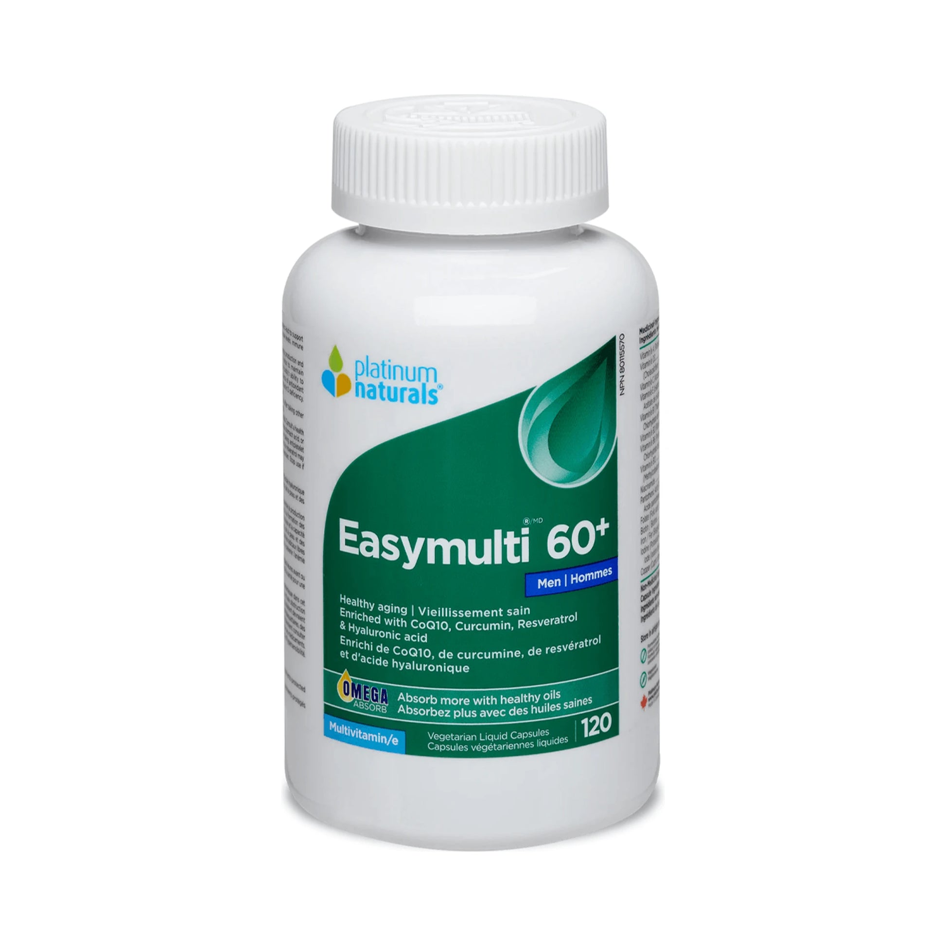 Platinum Naturals Easymulti 60+ For Men 120 Veg Liquid Capsules
