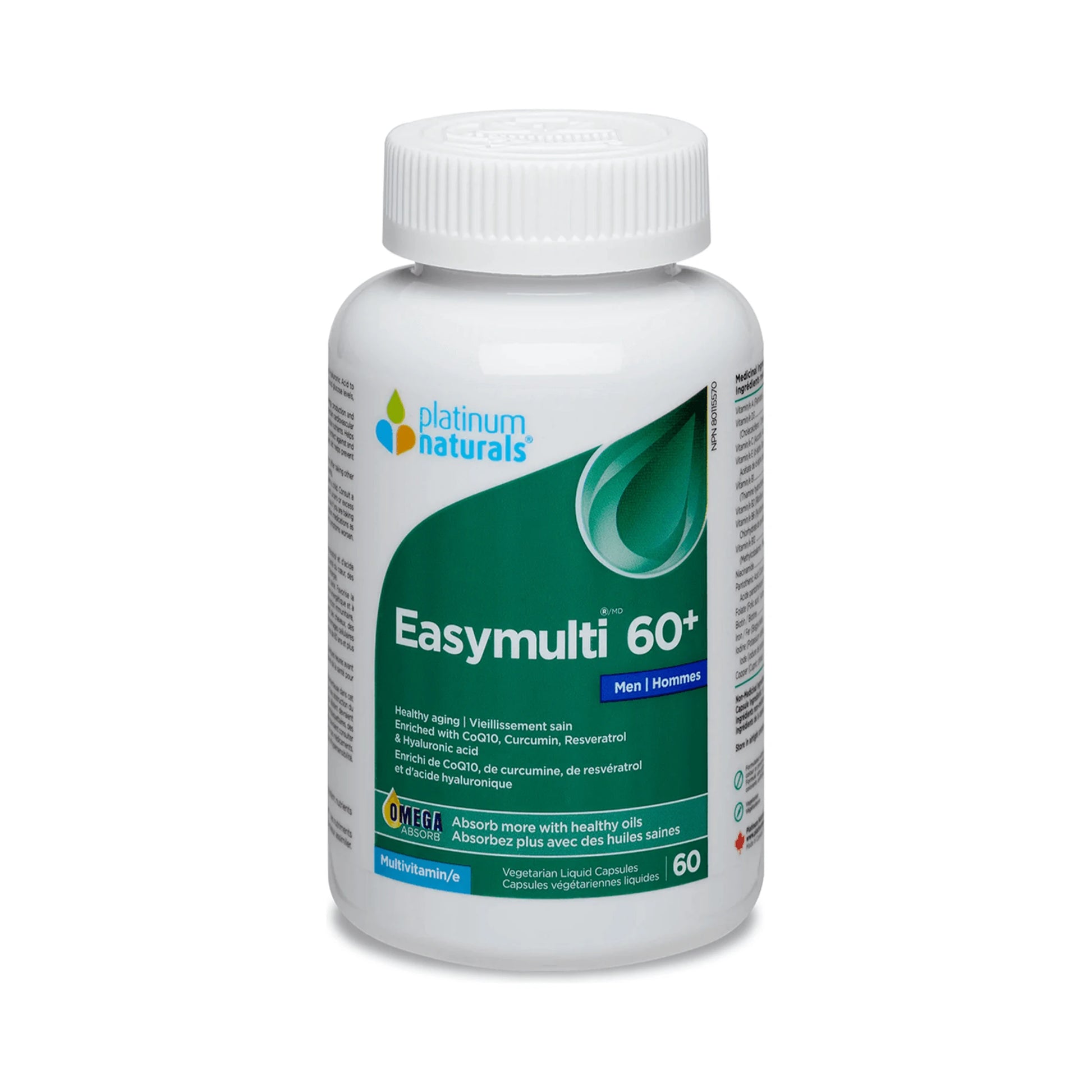 Platinum Naturals Easymulti 60+ For Men 60 Veg Liquid Capsules
