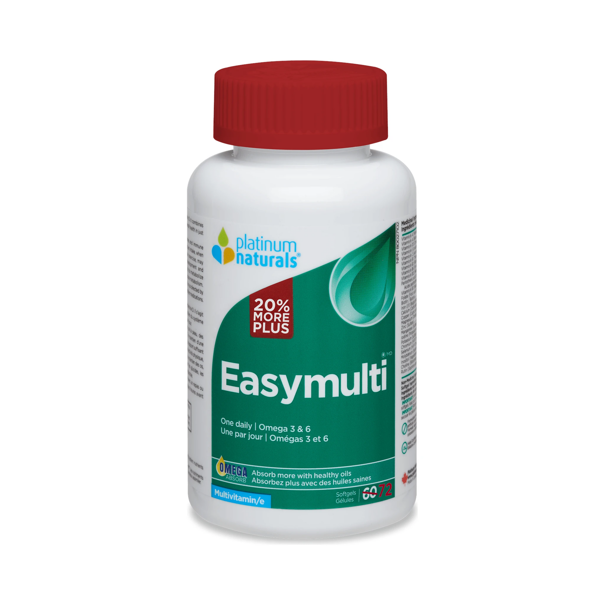 Platinum Naturals Easymulti Bonus 72 Softgels