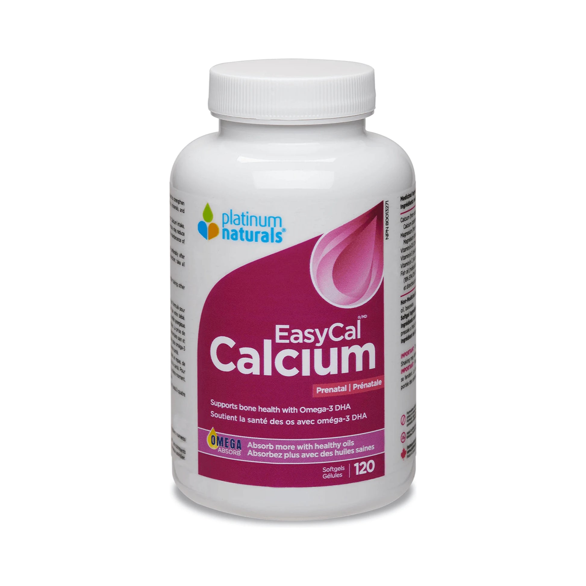 Platinum Naturals Prenatal Easycal Calcium 120 Softgels