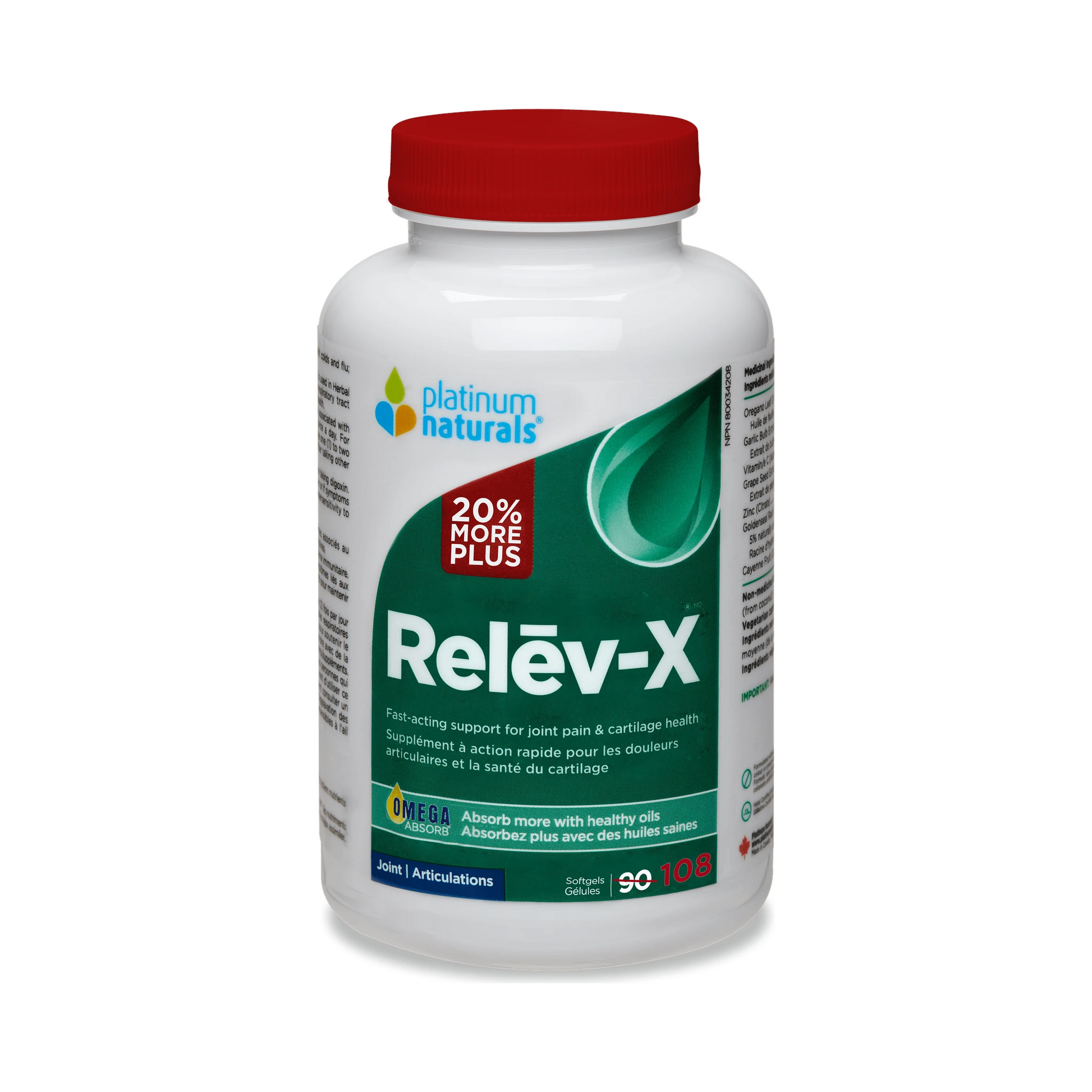 Platinum Naturals Relev-X Bonus 108 Softgels