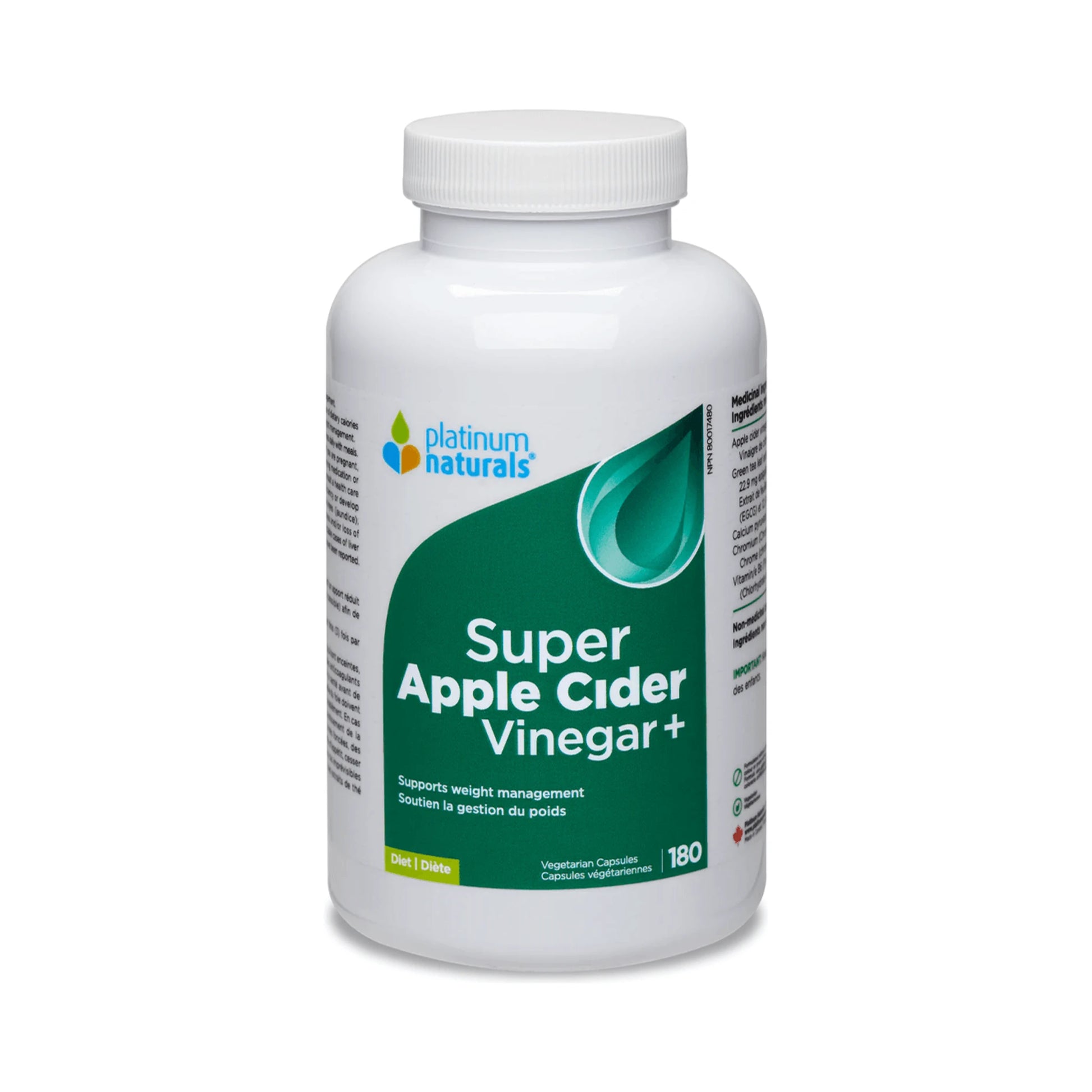 Platinum Naturals Super Apple Cider Vinegar+ 180 Veg Capsules