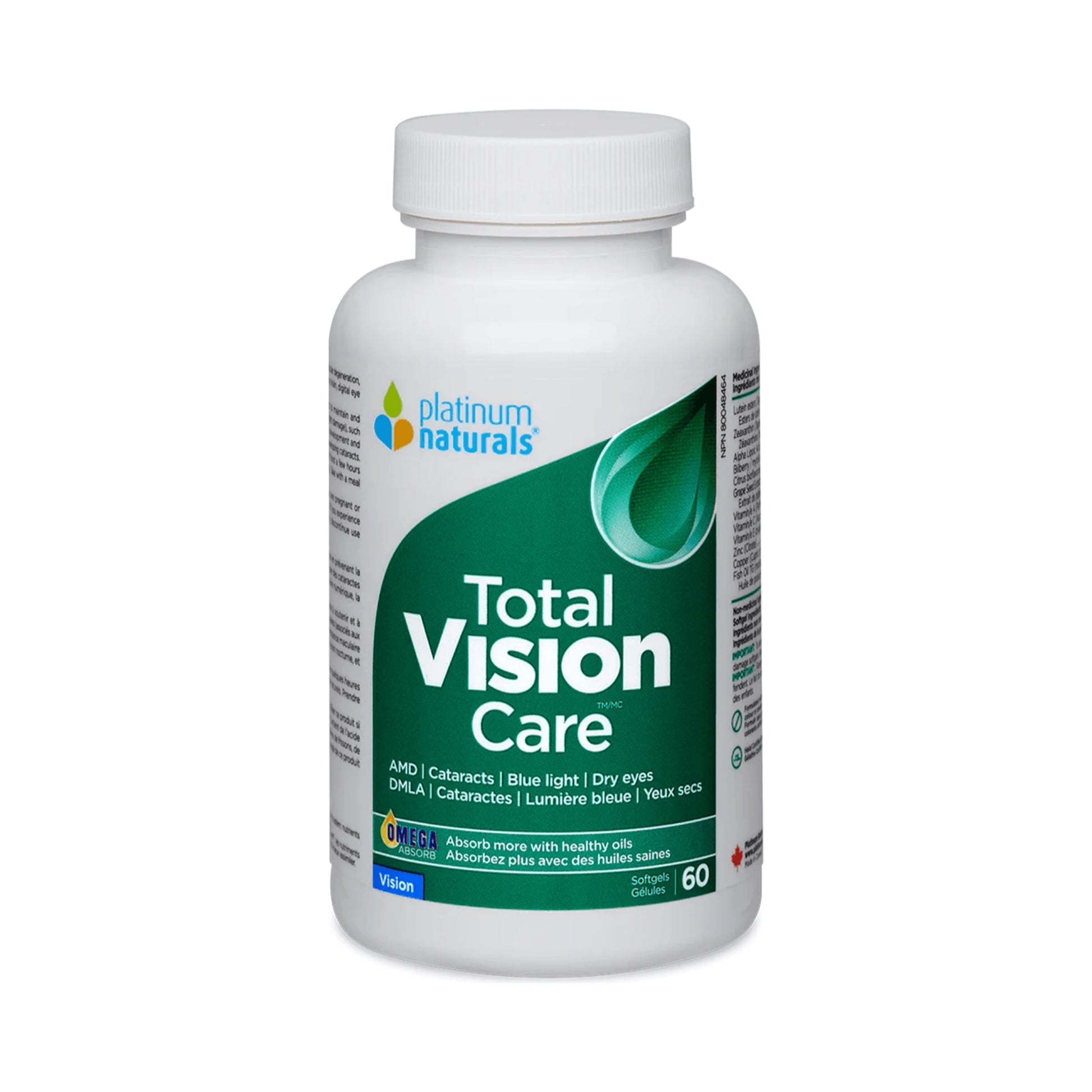 Platinum Naturals Total Vision Care 60 Softgels