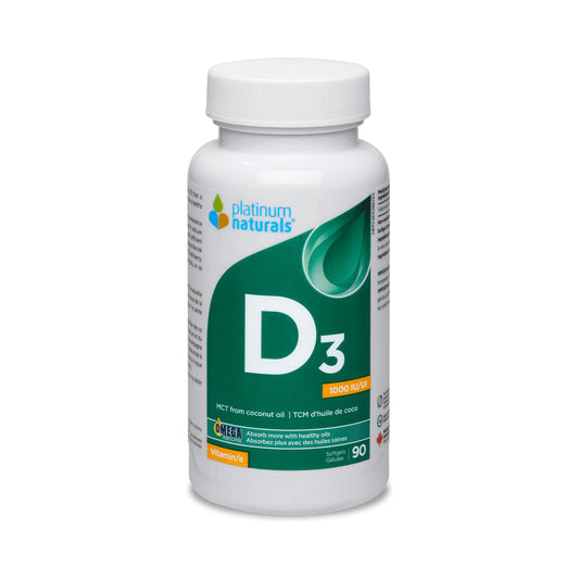 Platinum Naturals Vitamin D3 1000IU 90 Softgels