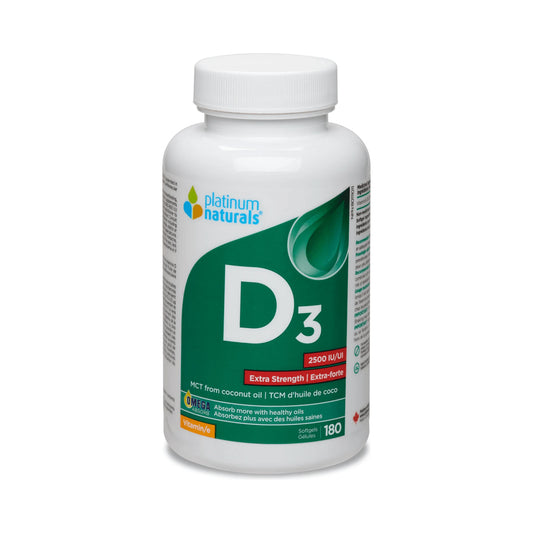Platinum Naturals Vitamin D3 2500IU Extra Strength 180 Softgels