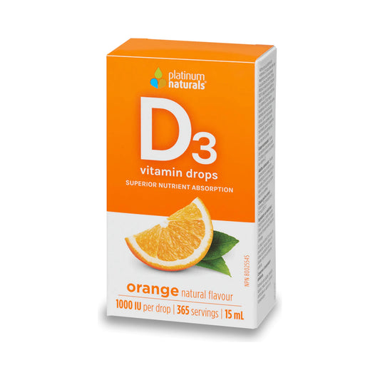 Platinum Naturals Vitamin D3 Drops 1000IU Orange 15mL