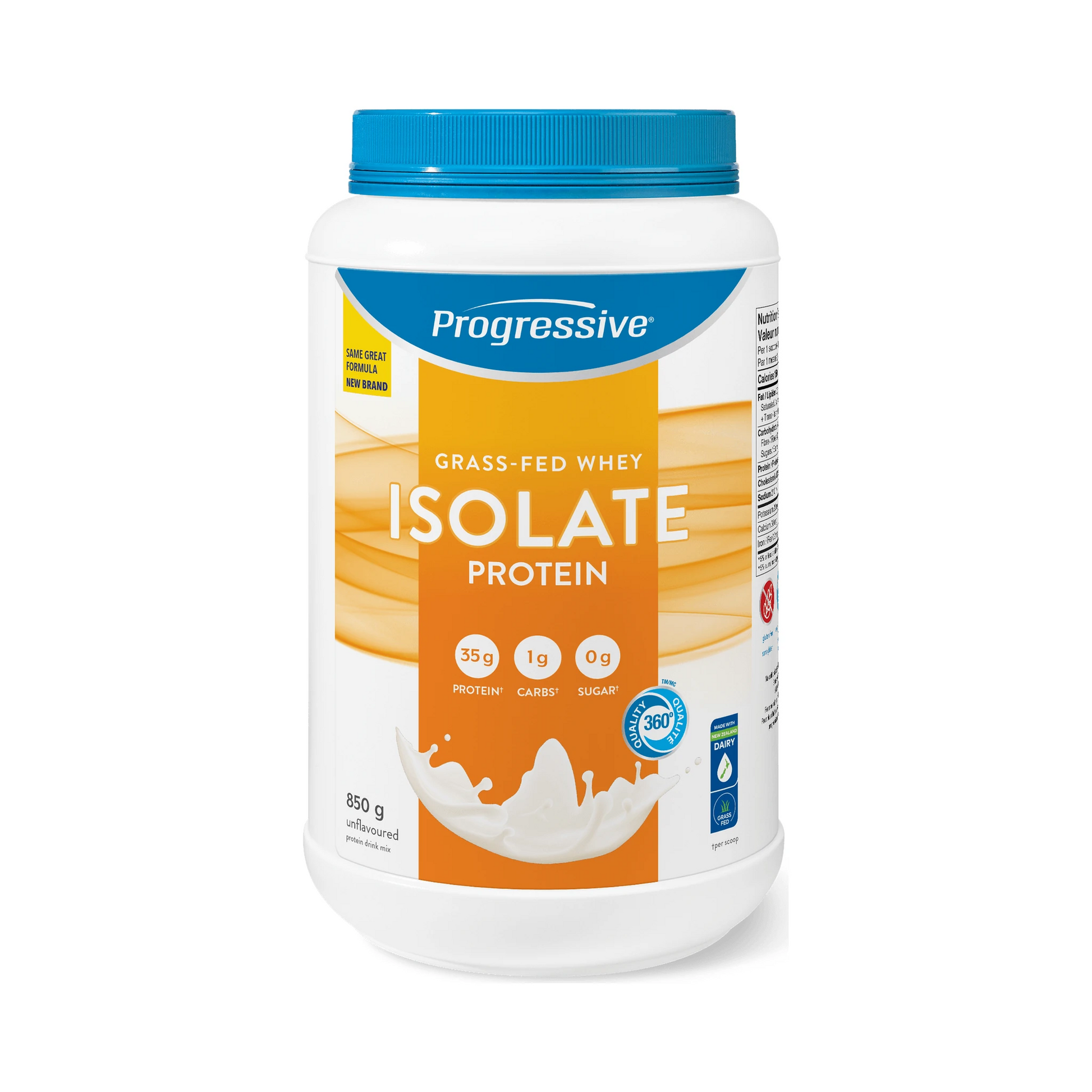 Progressive Grass Fed Whey Isolate Unflavoured 850g