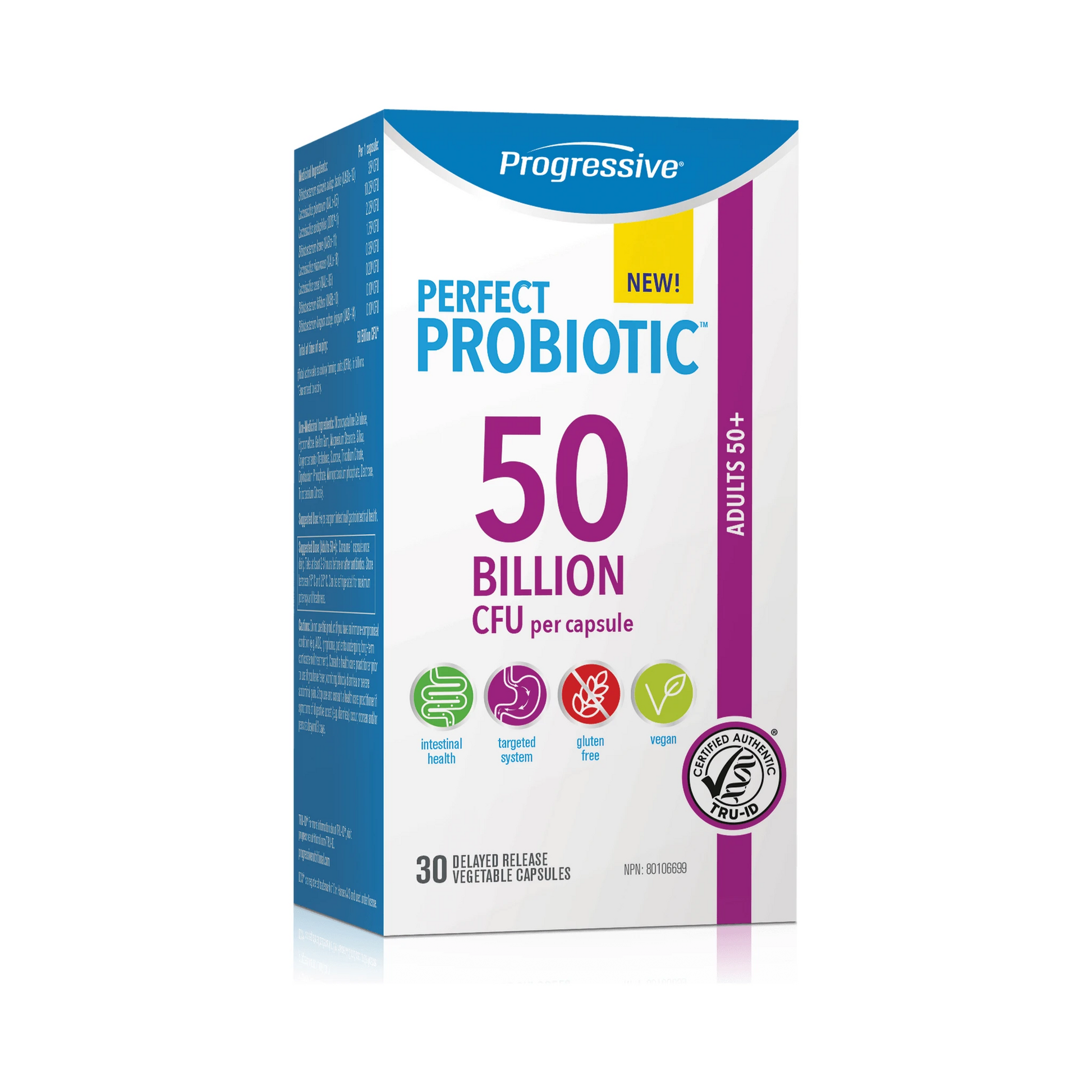 Progressive Perfect Probiotic Adult 50+ 50B 30 Capsules