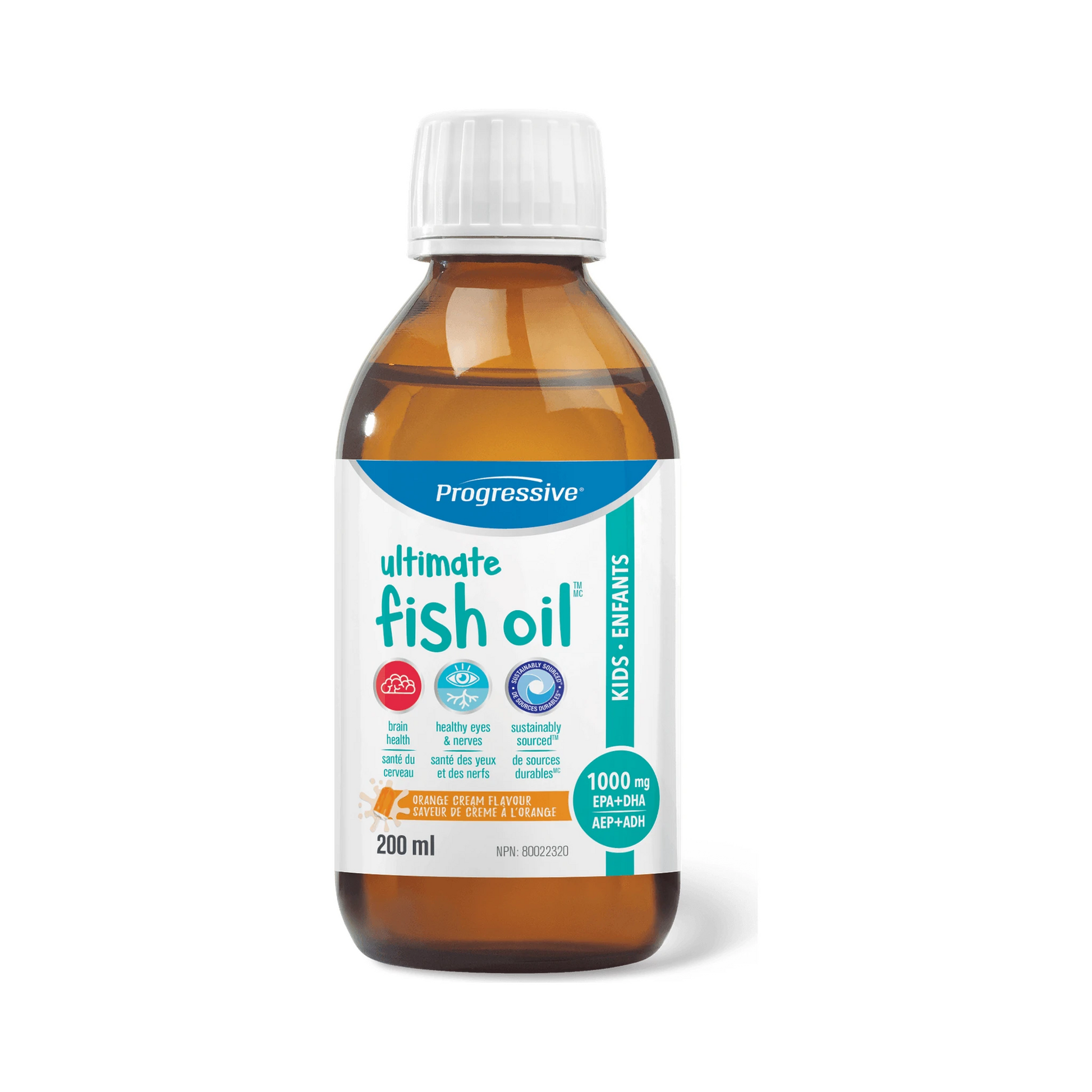 Progressive Ultimate Fish Oil for Kids Orange Liquid 200mL