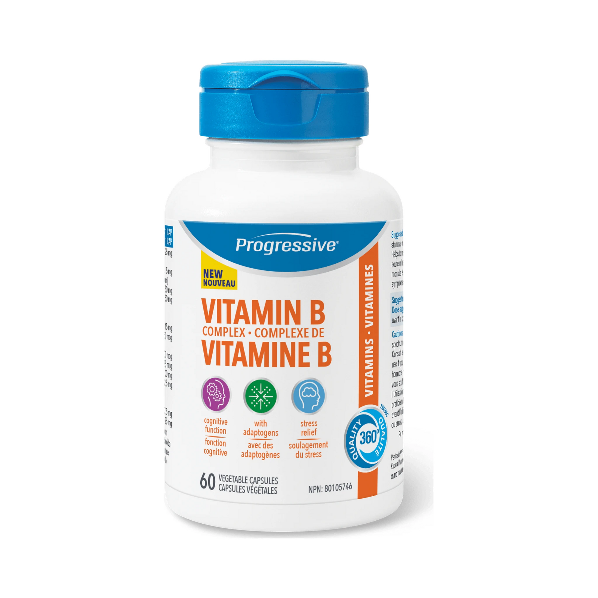 Progressive Vitamin B Complex with Rhodiola + L-Theanine 60 Capsules