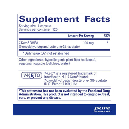 Pure Encapsulations 7-KETO DHEA 100mg 120 Capsules