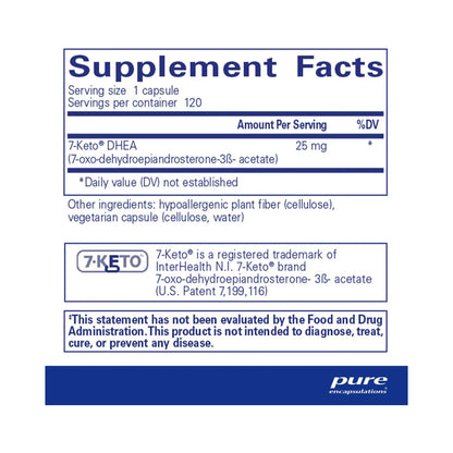 Pure Encapsulations 7-KETO DHEA 25mg 120 Capsules