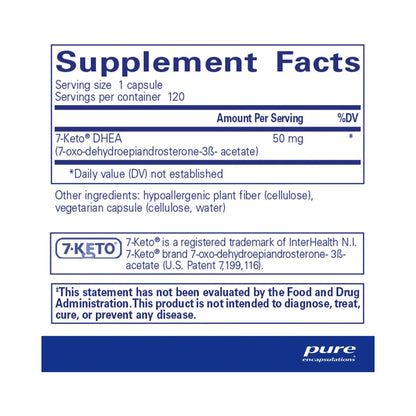 Pure Encapsulations 7-KETO DHEA 50mg 120 Capsules