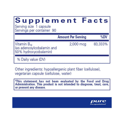 Pure Encapsulations Adenosyl/Hydroxy B12 90 Capsules