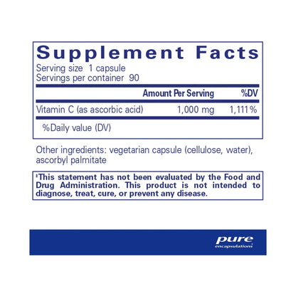 Pure Encapsulations Ascorbic Acid 90 Capsules