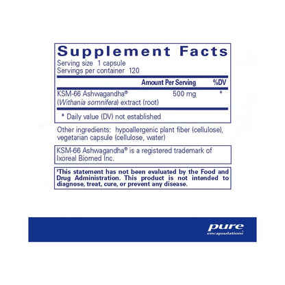 Pure Encapsulations Ashwagandha 120 Capsules