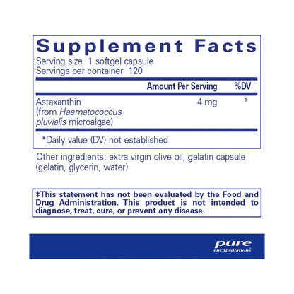 Pure Encapsulations Astaxanthin 60 Capsules