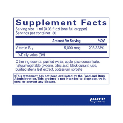 Pure Encapsulations B12 5000 liquid 30mL