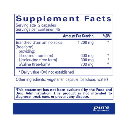 Pure Encapsulations BCAA 250 Capsules