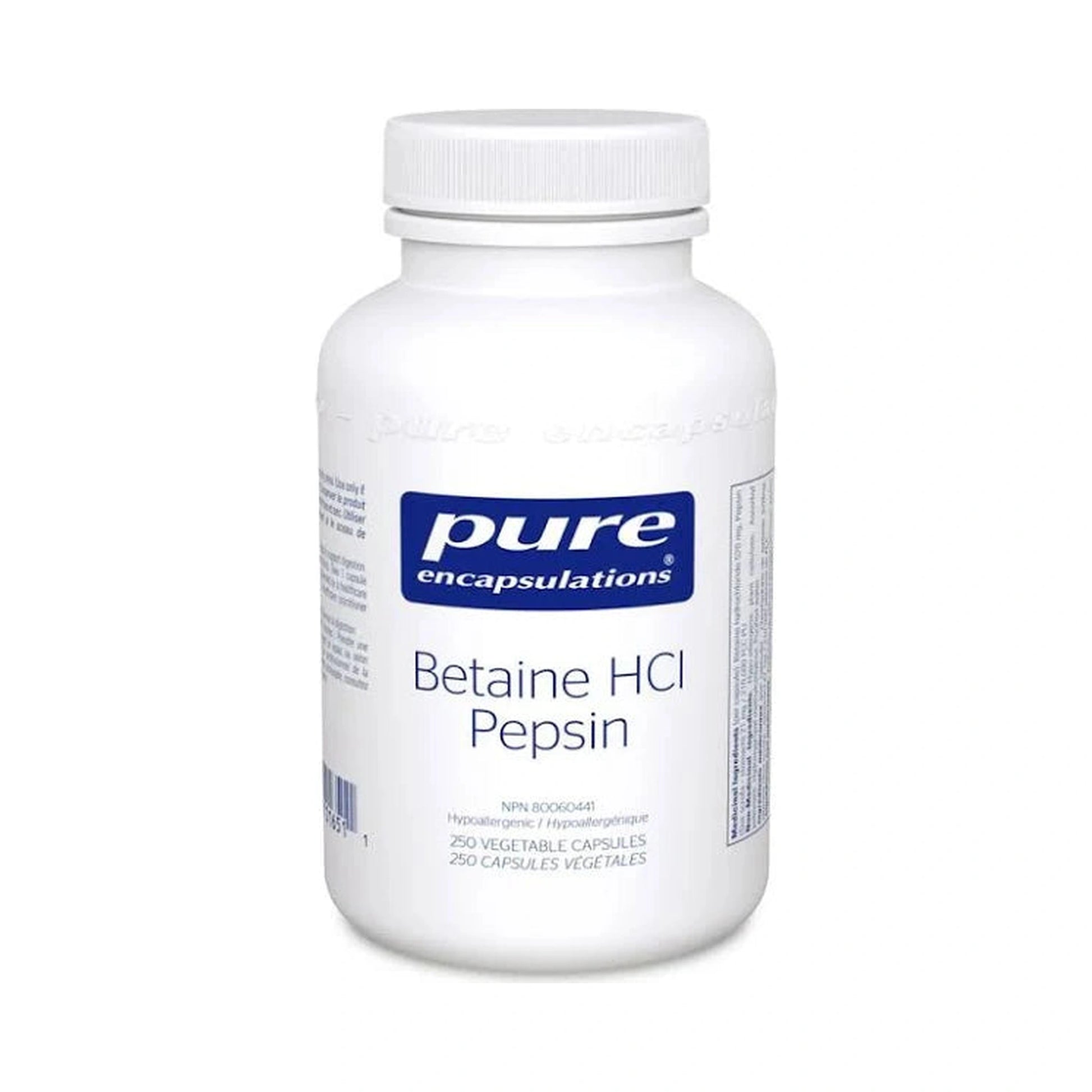 Pure Encapsulations Betaine HCl Pepsin 250 Capsules