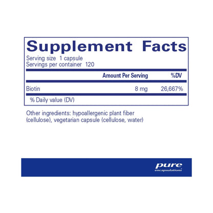 Pure Encapsulations Biotin 8mg 120 Capsules