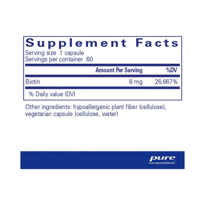 Pure Encapsulations Biotin 8mg 60 Capsules