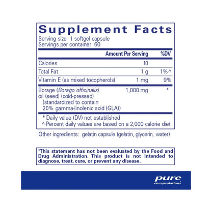 Pure Encapsulations Borage Oil 60 Capsules