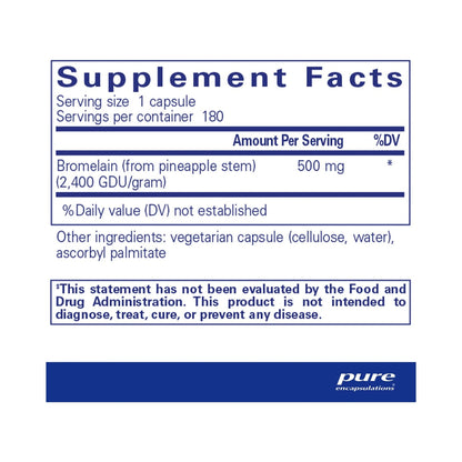 Pure Encapsulations Bromelain 2400 500mg 180 Capsules