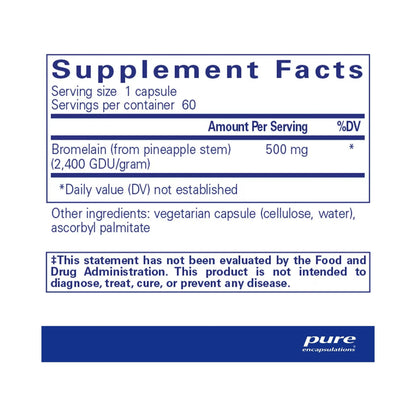 Pure Encapsulations Bromelain 2400 500mg 60 Capsules