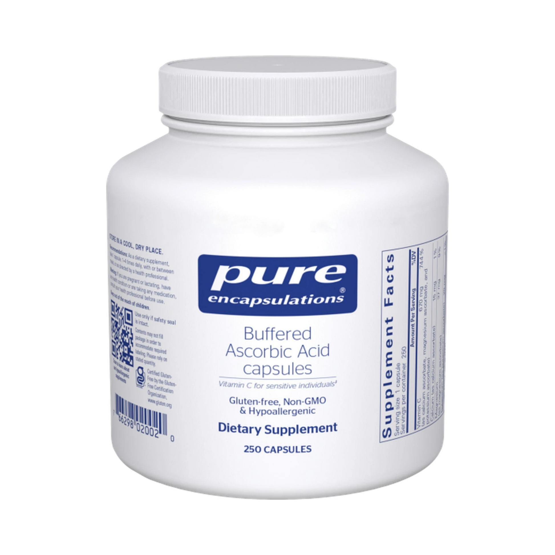 Pure Encapsulations Buffered Ascorbic Acid 250 Capsules