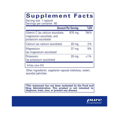 Pure Encapsulations Buffered Ascorbic Acid 90 Capsules