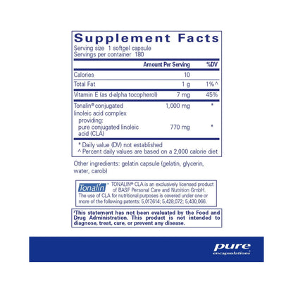 Pure Encapsulations CLA (Conjugated Linoleic Acid) 1,000mg 180 Capsules