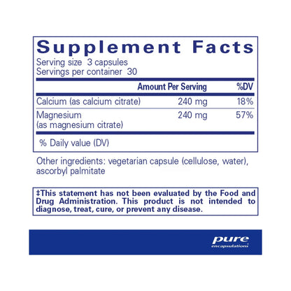 Pure Encapsulations Calcium Magnesium (citrate) 90 Capsules