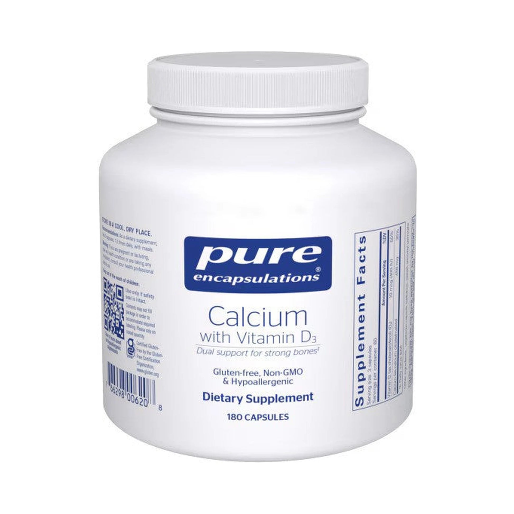 Pure Encapsulations Calcium with Vitamin D3 180 Capsules