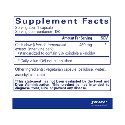 Pure Encapsulations Cat's Claw 180 Capsules