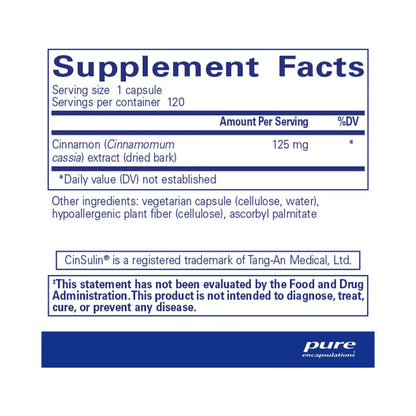 Pure Encapsulations Cinnamon WS 120 Capsules
