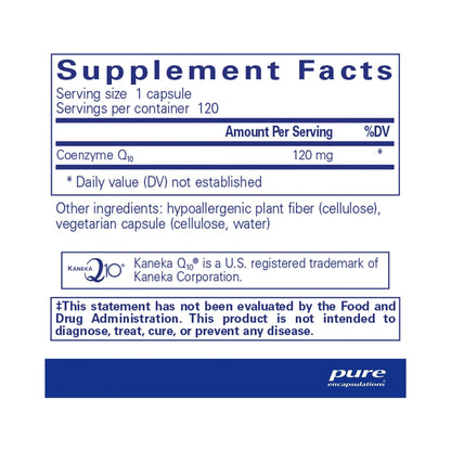 Pure Encapsulations CoQ10 120mg 120 Capsules