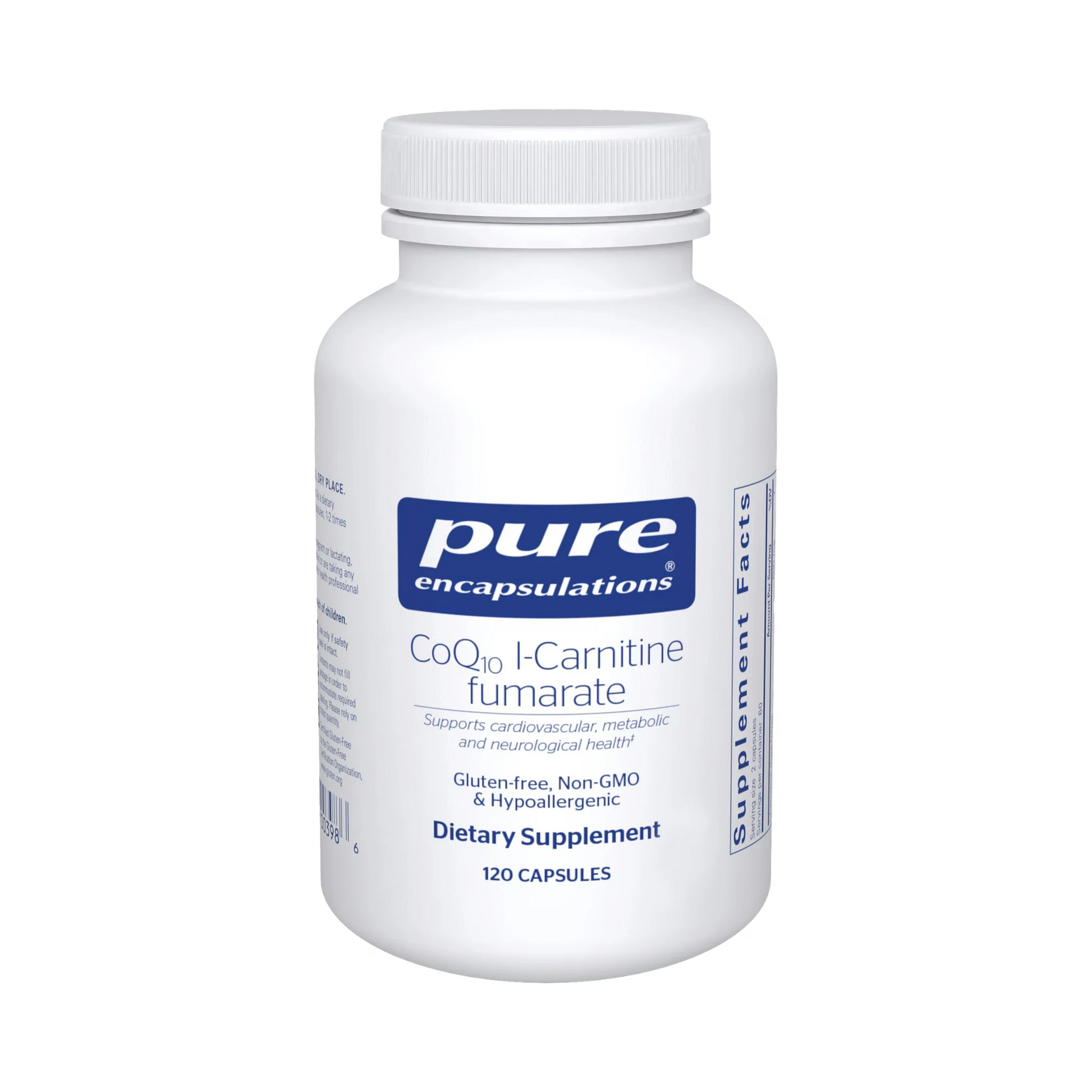 Pure Encapsulations CoQ10 l-Carnitine Fumarate  120 Capsules