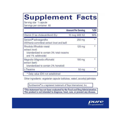 Pure Encapsulations Cortisol Calm 60 Capsules