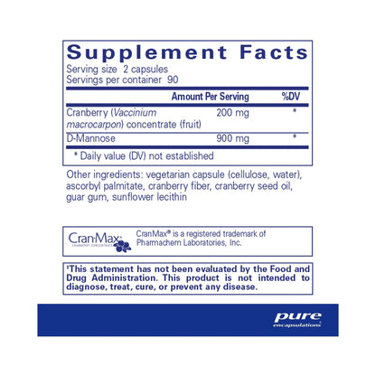 Pure Encapsulations Cranberry/D-Mannose 180 Capsules