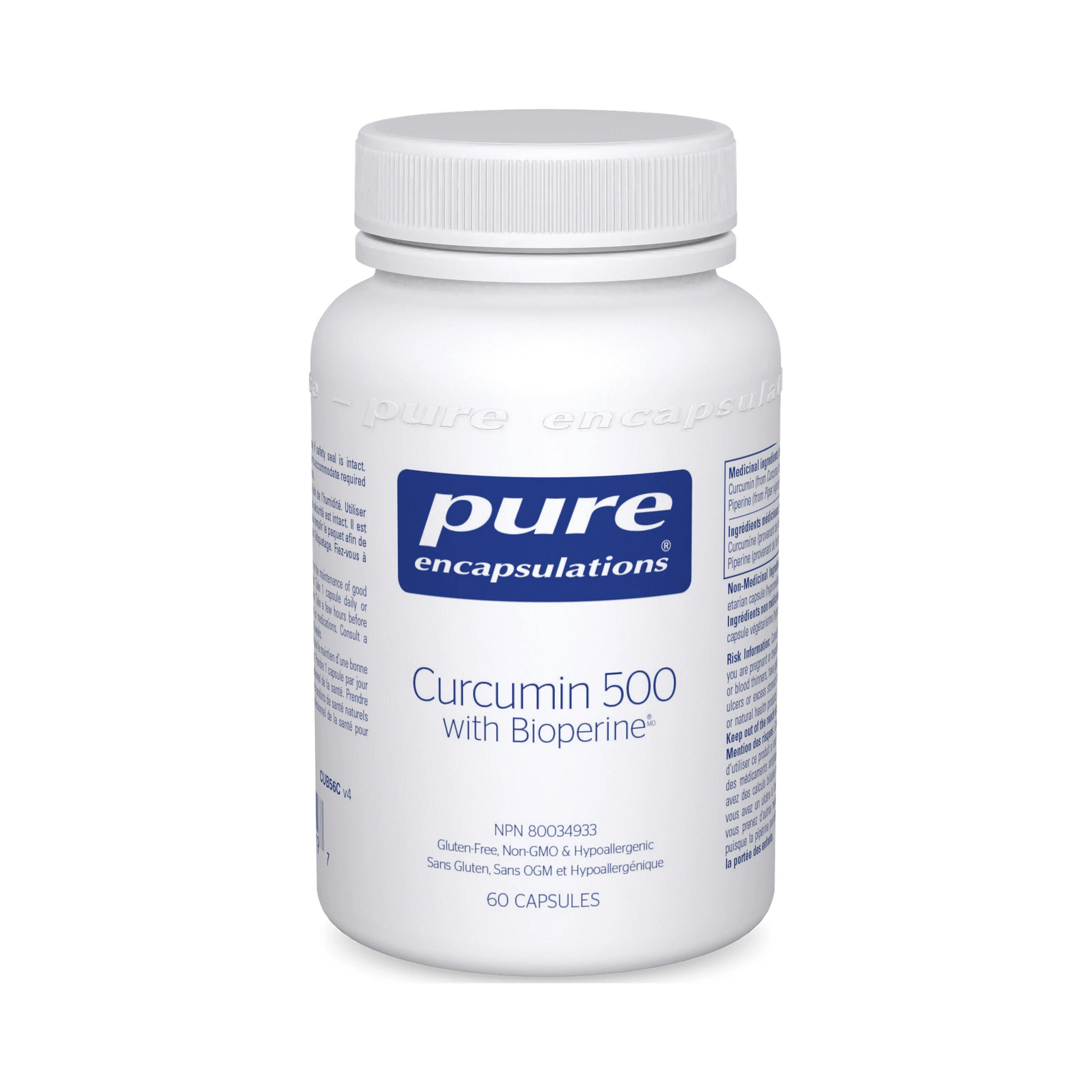 Pure Encapsulations Curcumin 500 with Bioperine 60 Capsules