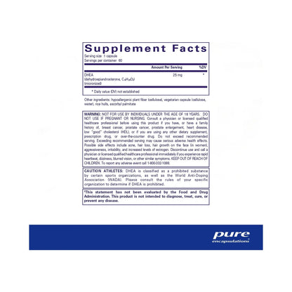 Pure Encapsulations DHEA 25mg 60 Capsules