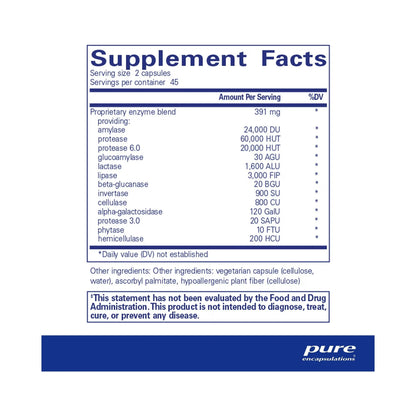 Pure Encapsulations Digestive Enzymes Ultra 90 Capsules