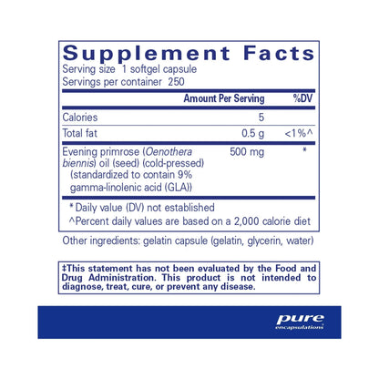 Pure Encapsulations E.P.O. (evening primrose oil) 250 Capsules
