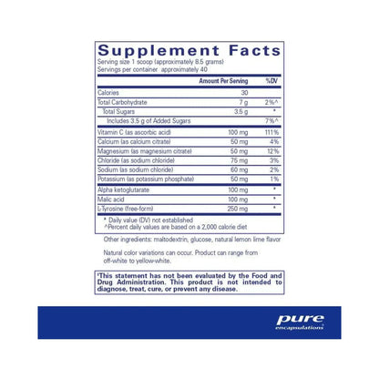 Pure Encapsulations Electrolyte/Energy formula 340g