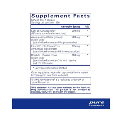 Pure Encapsulations Energy Xtra 120 Capsules