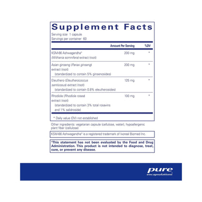 Pure Encapsulations Energy Xtra 60 Capsules