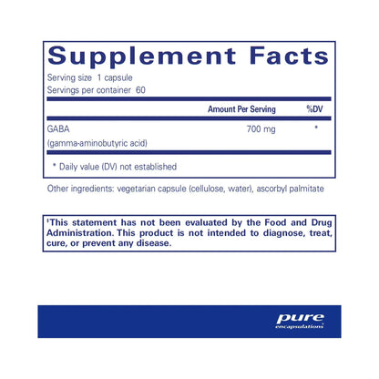 Pure Encapsulations GABA 60 Capsules