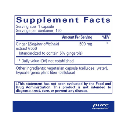 Pure Encapsulations Ginger Extract 120 Capsules