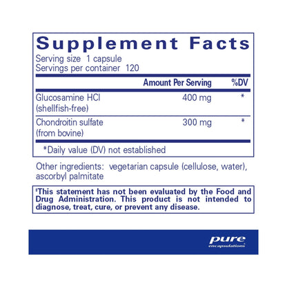 Pure Encapsulations Glucosamine HCl Chondroitin 120 Capsules